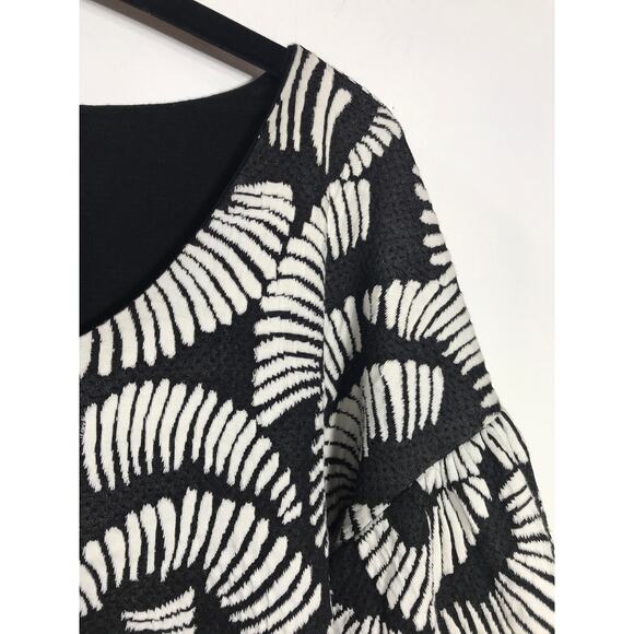 Anthropologie Maeve Windfall Textured White Black Short Mini Dress S Boho Summer - Picture 3 of 11